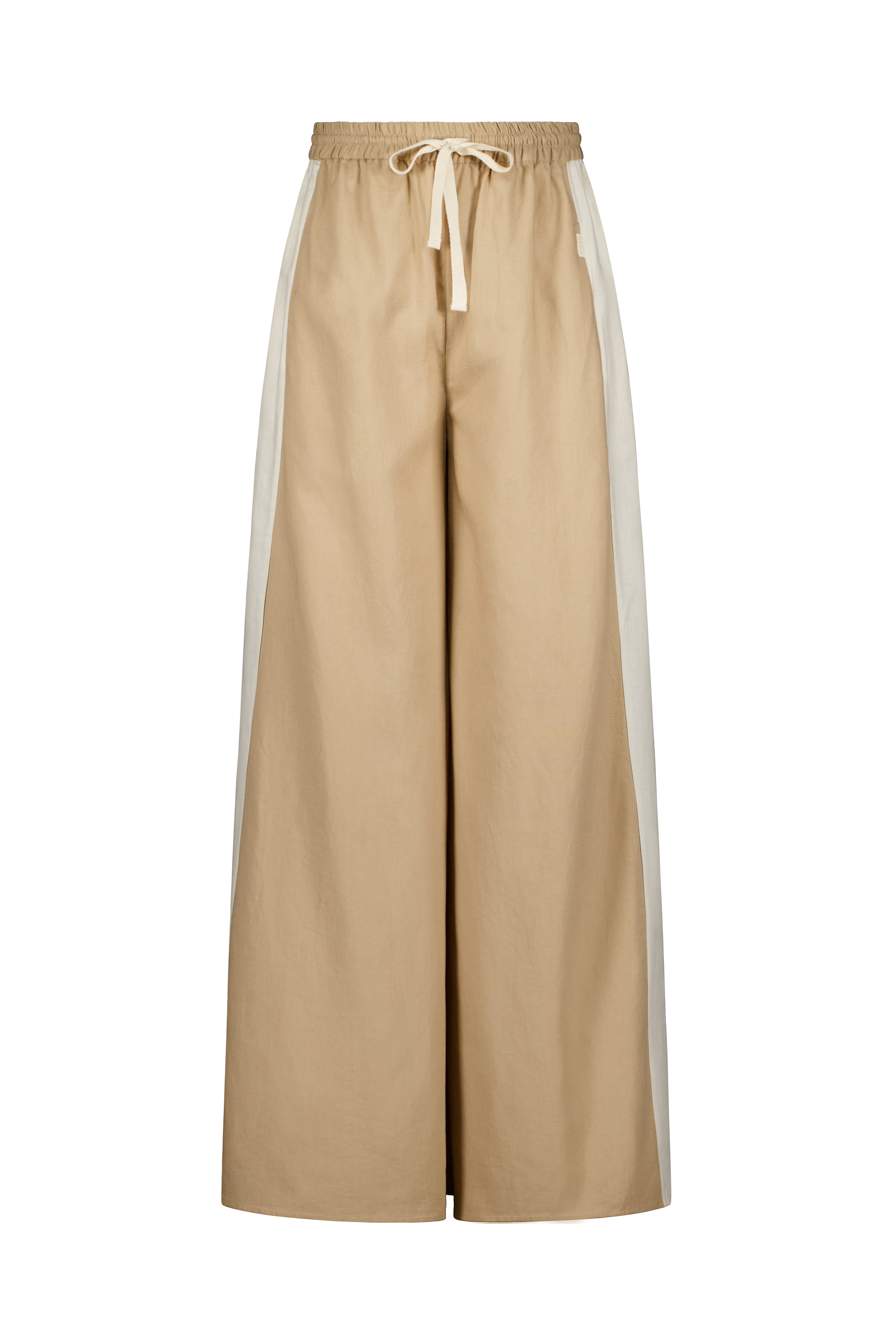 Luxe Tux Wide Leg Palazzo Pant Tan