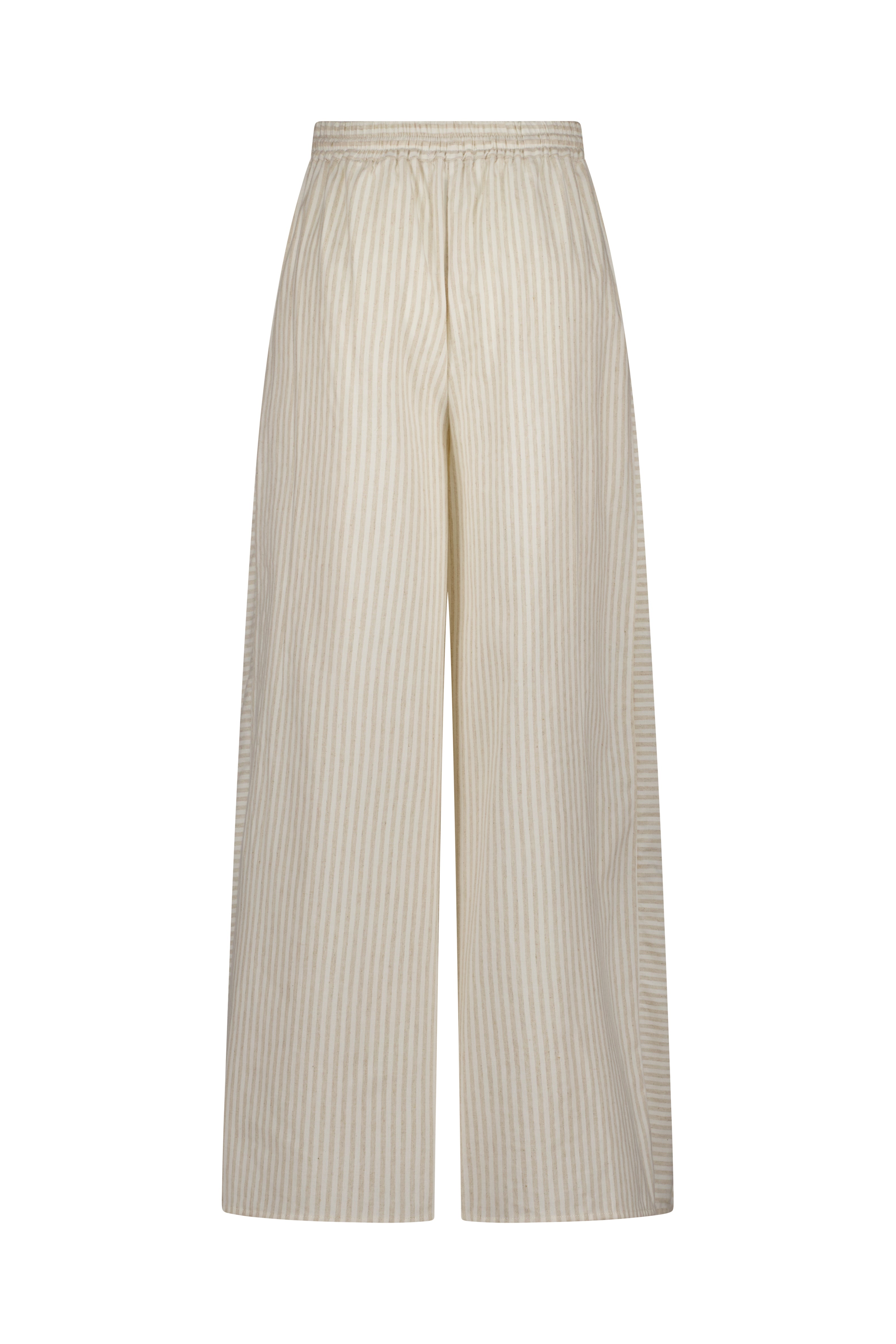 Resort Wide Leg Palazzo Pant Cream Stripe