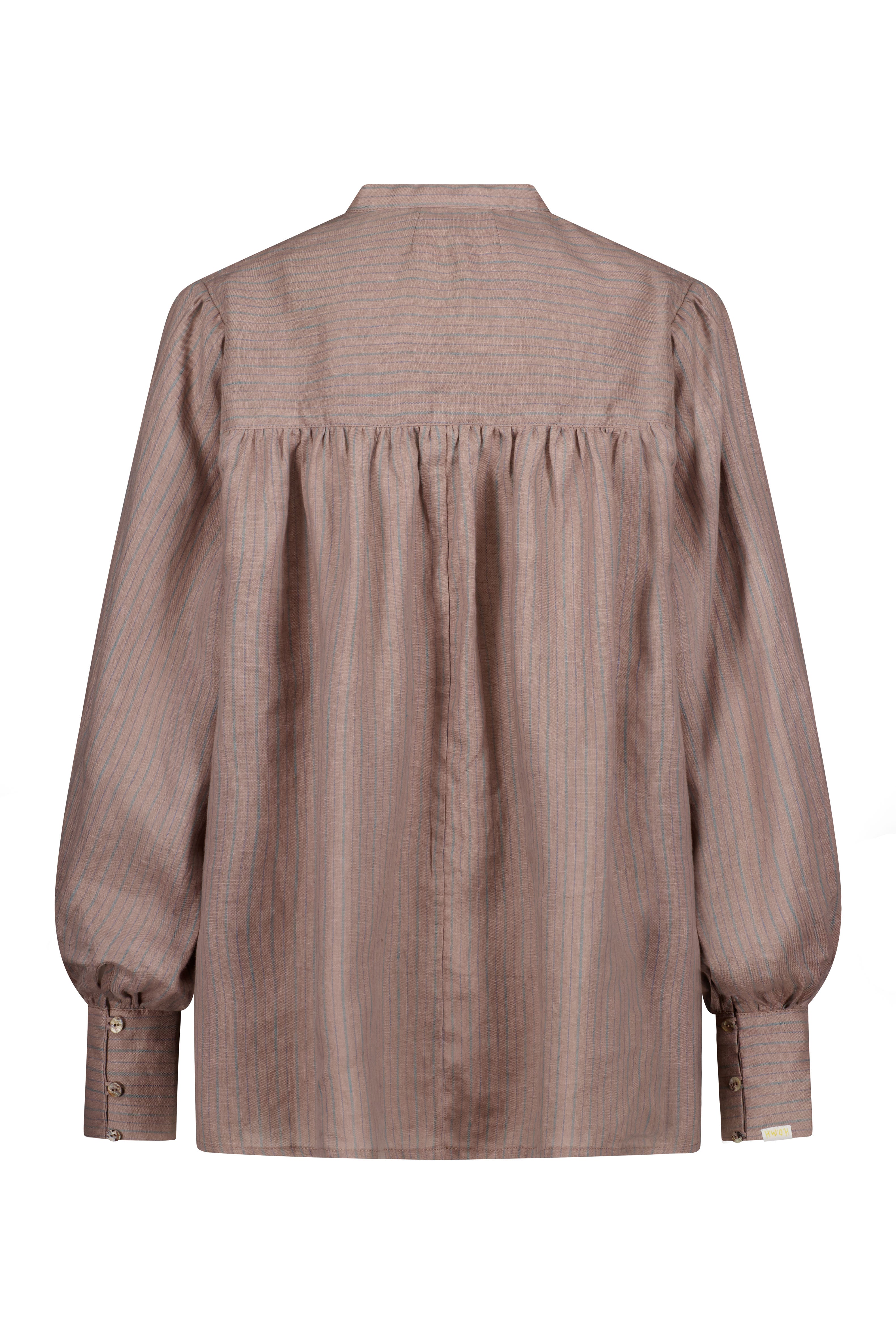 Lady Eclipse Pink Stripe Linen Blouse