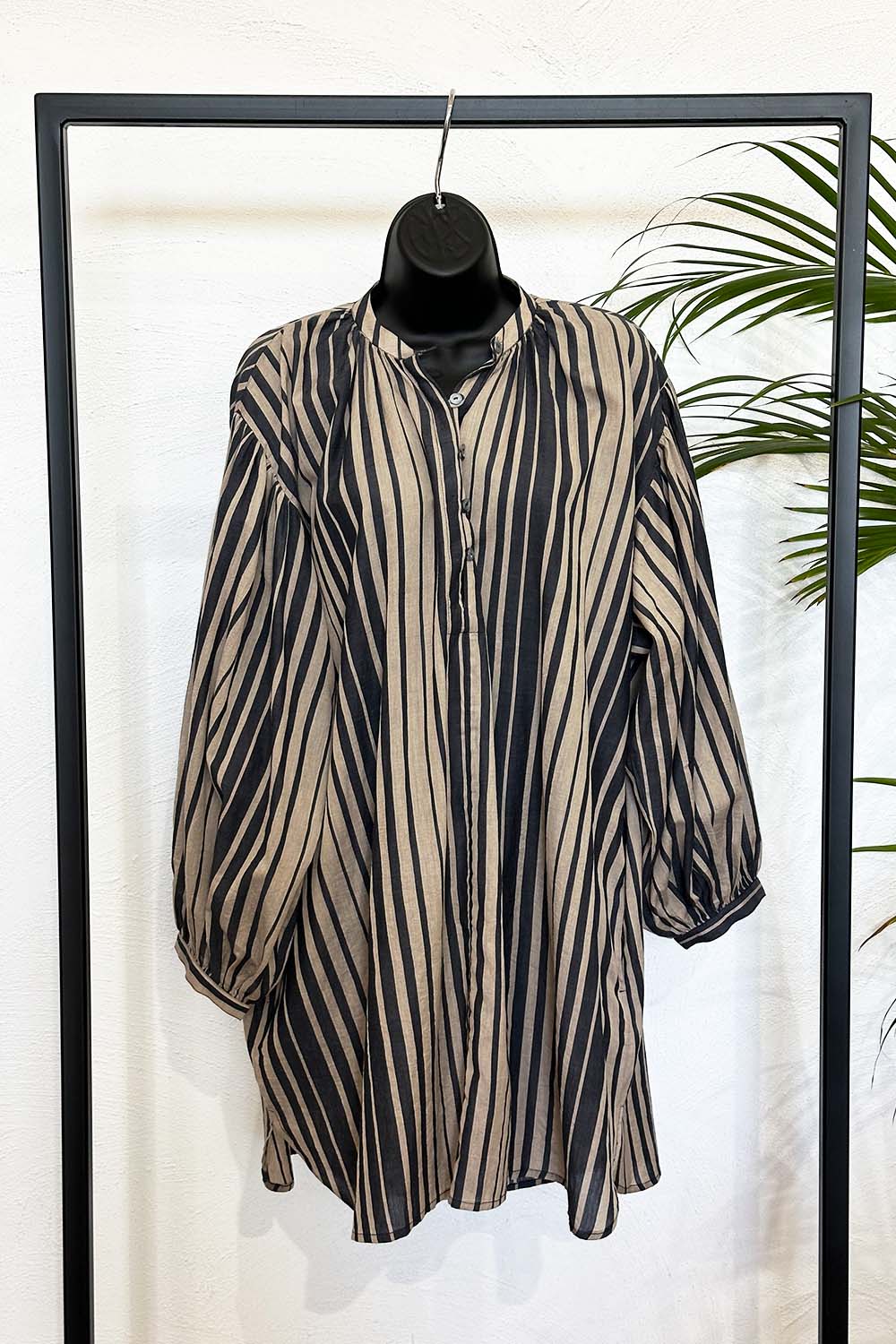 Stripe Love Love Mini  Linen Dress