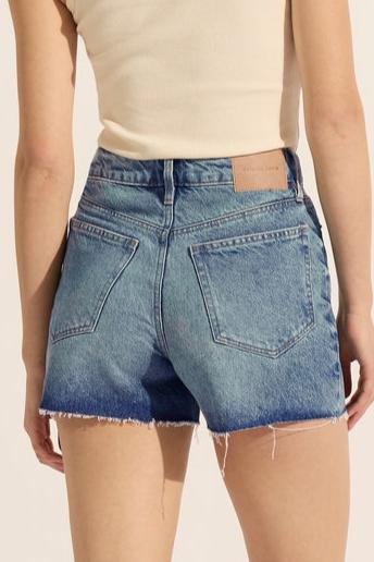 Annie Denim Short Aged Blue