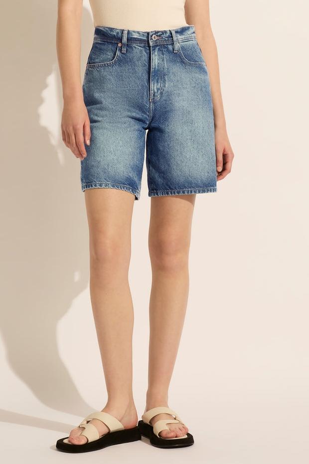 Harry Long Line Short Aged Blue