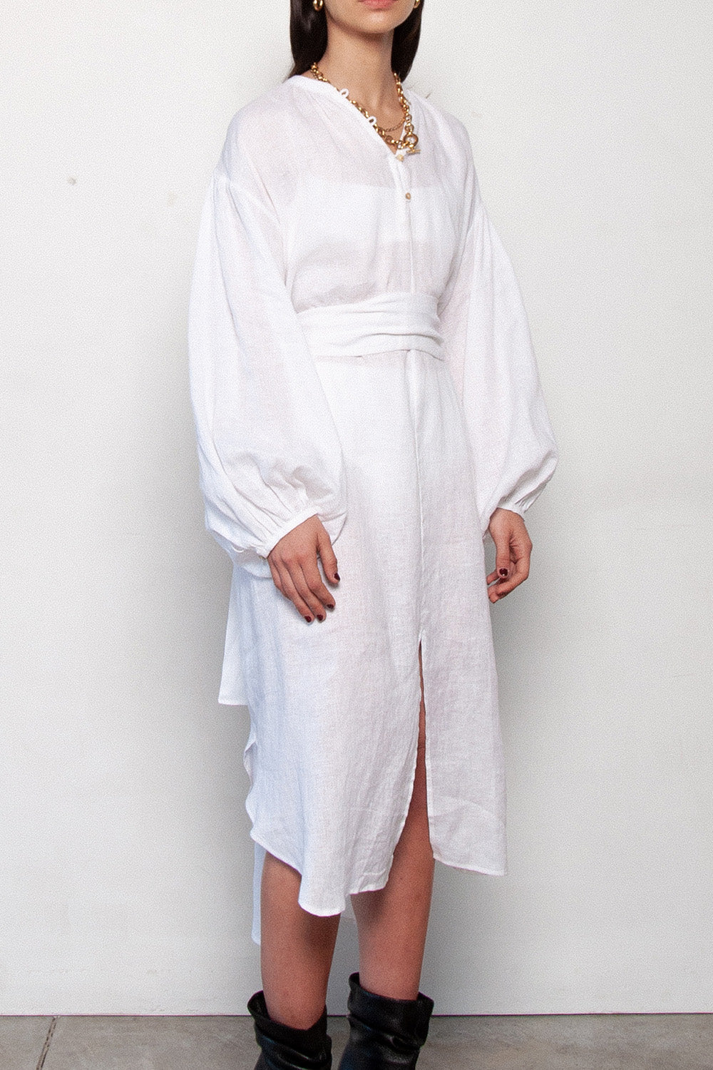 Love Love White Linen Dress