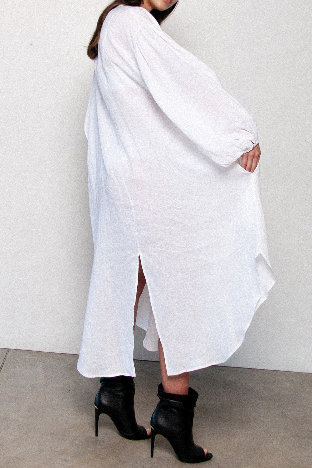 Love Love White Linen Dress