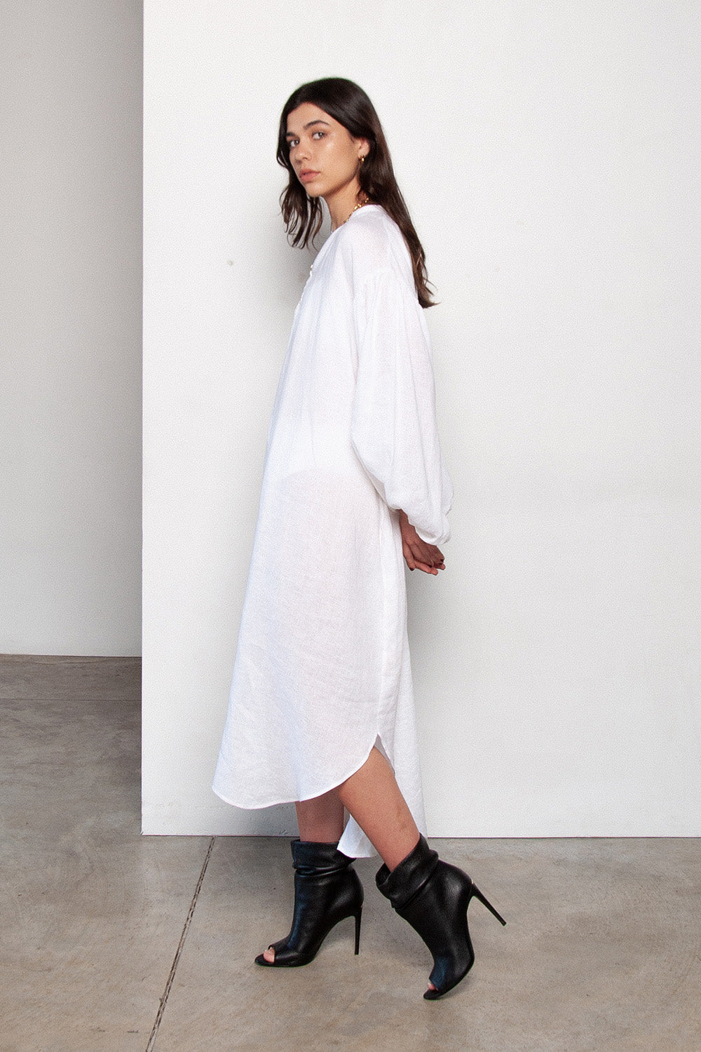 Love Love White Linen Dress